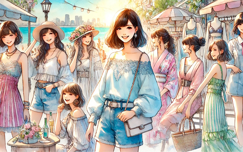 似合う服でもっと素敵に！骨格診断タイプ別・夏のお手本コーディネート