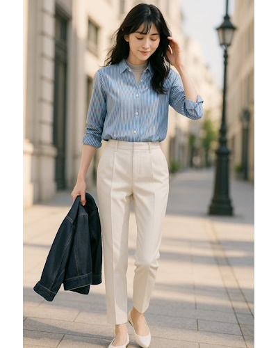 初夏に最適!気温22~23℃の大人女性の清潔感あるシンプルなきれいめコーディネート