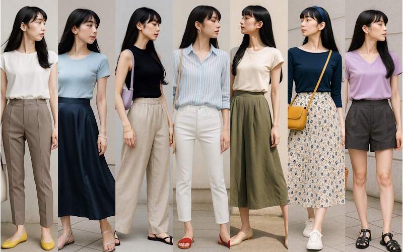 40代女性・夏のきれいめカジュアルのプチプラコーデ1週間スタイル