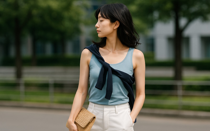 UNIQLOで売れている「エアリズムブラタンクトップ」を徹底解説！夏コーデ例を合わせて