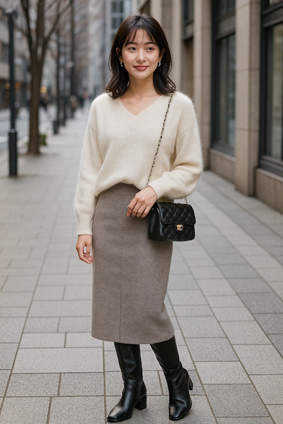 小柄・低身長の大人の女性の冬の大人可愛いファッションコーデ術まとめ