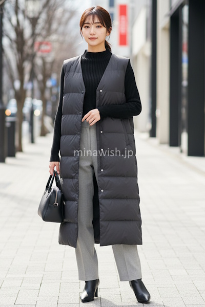 成功例の視点：薄手ダウンベストで身頃だけを温める