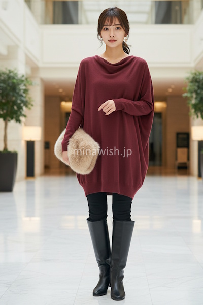 成功例の視点：落ち感素材と細身ボトムスでYラインをつくる