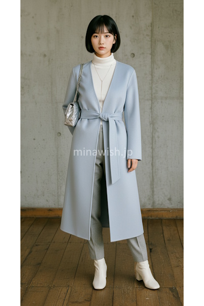 雪の日のカフェ「アイスブルーのワントーン・クリーン」